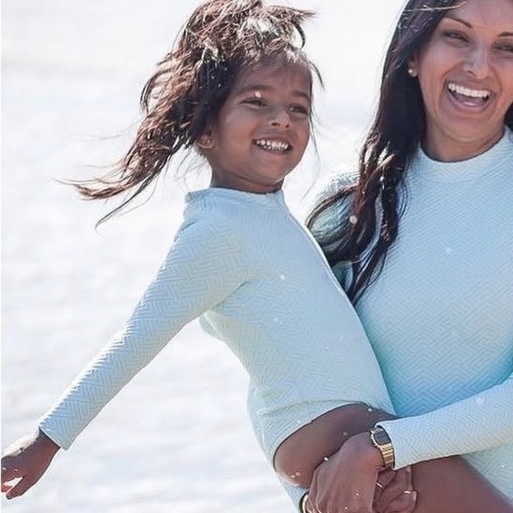 MINNY WET Little Girl Rash Guard Swimsuit Long‎ Sleeve Toddler Mint One Piece 2T